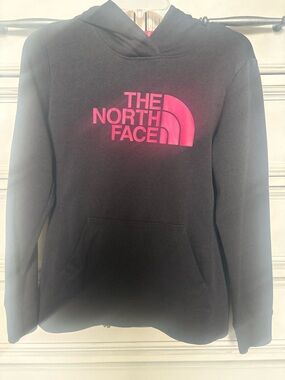 The North Face Black Hoodie with Hot Pink Lining